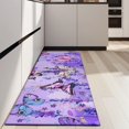 thumbnail image 4 of Purple Lavender Butterfly Scene Kitchen Rug Mat,Kitchen Runner Rugs Non Skid Washable,Decorative Kitchen Floor Mats for Kitchen,Sink,Laundry,17"X47", 4 of 5