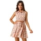 thumbnail image 1 of Día de San Patricio Vestido Sin Mangas Con Cinturón Estampado Por Encima De La Rodilla Con Media Tapeta Para Mujer Floral rosa claro, azul S, 1 of 6