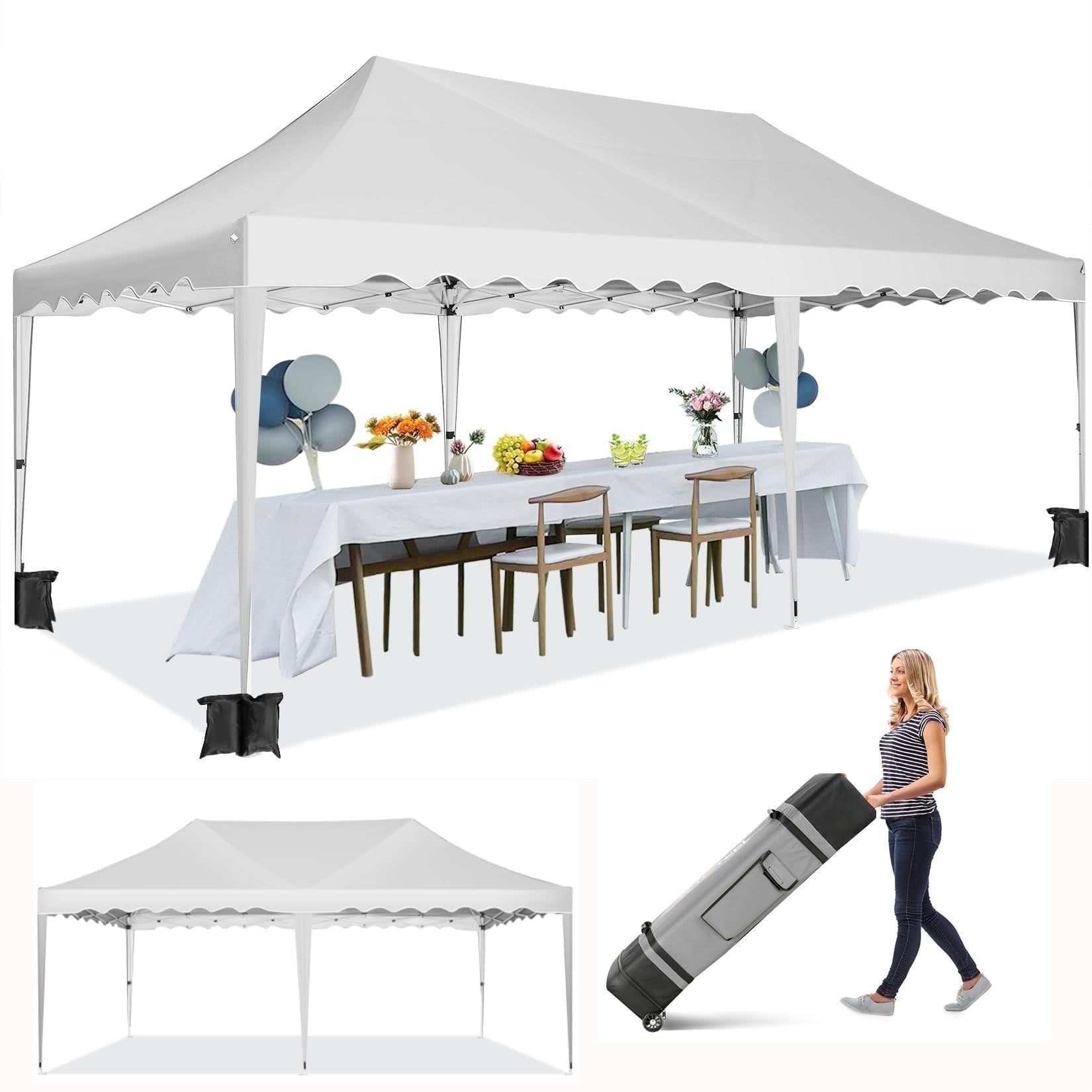 Coleman 10' x 10' Instant Straight Leg Canopy Gazebo with Added