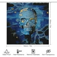 thumbnail image 2 of Skull in Blue Colors Shower Curtain for Bathroom Fabric Waterproof Shower Curtain with 12 Plastic Hooks for Home Hotel Bath Decor 72 X 72 Inches, 2 of 6