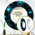 thumbnail image 3 of Designart "Quantum Vision in Blue Geometry II" Geometric Turquoise Large Round Mirror - Round Bedroom Mirror Wall Decor - Modern Round Printed Mirror - 23" x 23", 3 of 6