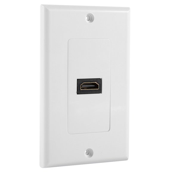 HDMI Outlet Extender,1 Port Gold Plated HDMI Wall Plate Cover HDMI Wall Plate Sleek Aesthetic