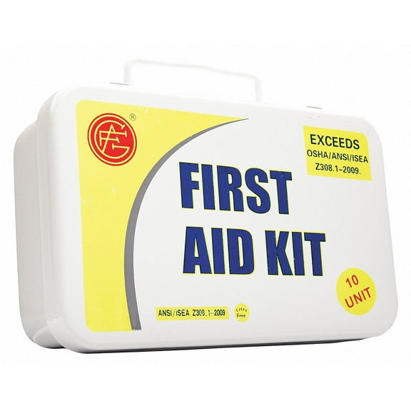 genuine first aid 9999-2001 unitized frst aid kit, 10 unit, metal case