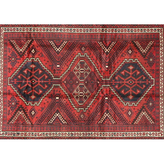 Ahgly Company Machine Washable Indoor Rectangle Traditional Chestnut Brown Area Rugs, 5' x 7'