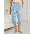 thumbnail image 2 of 3 Pack Womens Ultra-Soft Capri Pajama Pants Elastic Waistband Sleepwear Bottoms Sleep Pants Plus Size 2XL, 2 of 5
