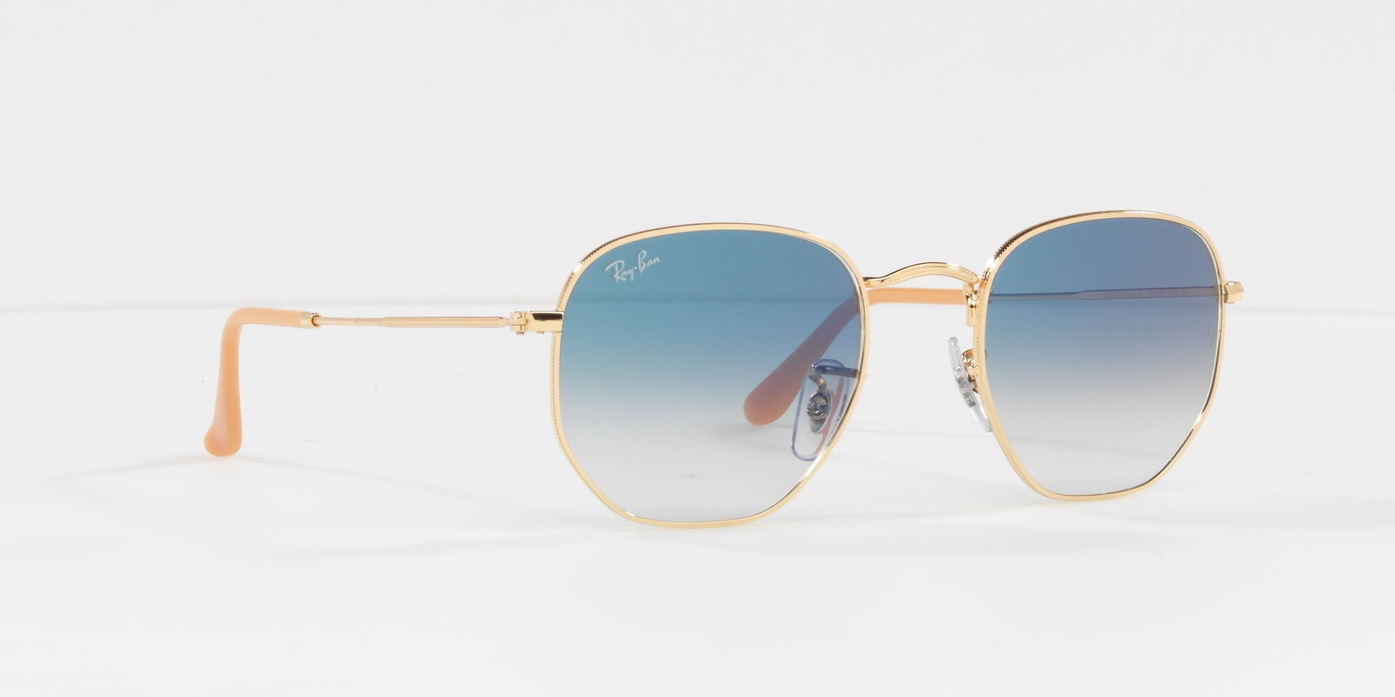 Ray Ban Hexagonal Light Blue Gradient Unisex Sunglasses RB3548 001