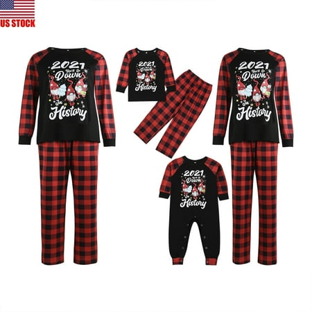 

Sunisery Christmas Family Matching Pajamas Women Men Kid Baby Sleepwear Long Sleeve Pjs