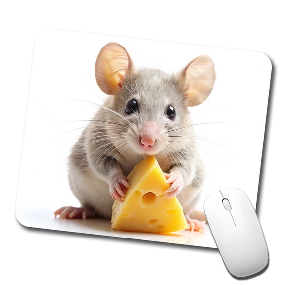 Mouse With A Piece Of Cheese Mouse Pad Low Profile Gaming Mat