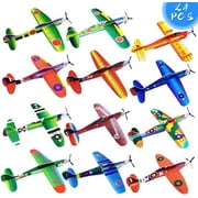 24 PCS 8" Airplane Toy,12 Different Designs Planes Toys For Boys,Foam Glider Planes Toys,Birthday Favors Lightweight Paper Airplanes,Outdoor Flying Toys,Party Favors For kids 8-12