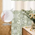 thumbnail image 4 of No Hook Shower Curtain, Green Christmas Shower Curtains for Bathroom with See Through Top Window, Snowflakes Xmas Winter New Year Waterproof & Washable Bath Curtain Stand Up Stall 36"x72", 4 of 9