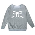 thumbnail image 1 of FAOWME Sweat à Capuche à Manches Longues pour Filles avec Nœud Col Rond Gris 9-10 Ans, 1 of 4