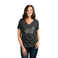thumbnail image 2 of Thread Tank Cavalier King Charles Spaniel Dog Silhouette Women's Relaxed V-Neck T-Shirt Tee Charcoal X-Large, 2 of 4