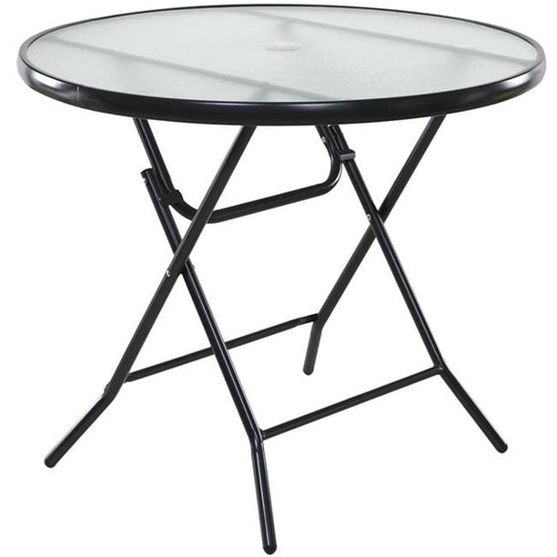 Comfort Products 50-BFT570500 One Space Basics 34 in. Table d'Appoint Pliante Ronde&44; Clair - Pack de 3
