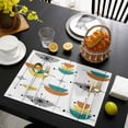 thumbnail image 3 of Orange Turquoise Placemats Set of 4, Boho Yellow Grey Color Block Bohemian Placemats for Dining Table, Place Mats for Kitchen Tabletop, Waterproof Wipeable Dining Table Mats Set, 3 of 9
