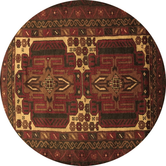 Ahgly Company Indoor Round Persian Brown Traditional Area Rugs, 8' Round