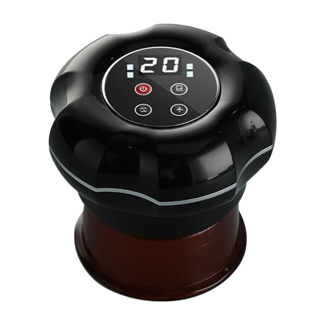 Electric Cupping Massager Household Dredging Intelligent Hot Compress Negative Pressure Charging Breathing Double-Tube Scraping Instrument