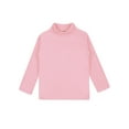 thumbnail image 3 of Hansber Kids Mock Neck Base Layer Tops Long Sleeve Winter Warm Thermal Tops Running Jogging Shirts Pink 120, 3 of 5