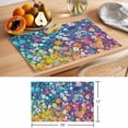 thumbnail image 6 of Spring Wildflowers Placemats Set of 6, Oil Painting Bright Purple Blue Pink Yellow Floral Non-Slip Place Mats Washable Table Mats for Kitchen Dining Table Decorations Indoor/Outdoor, 6 of 9