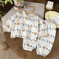 thumbnail image 2 of NOLDARES Toddler Boys Planet Pajamas Dinosaur Cotton Kids Truck 2 Piece Train Kids Pjs Fall Winter Sleepwear Clothes Set 6-24 Months 2t 3t 4t 5t 6t 7t 8t 9t Children,Coffee,4-5 Y, 2 of 5