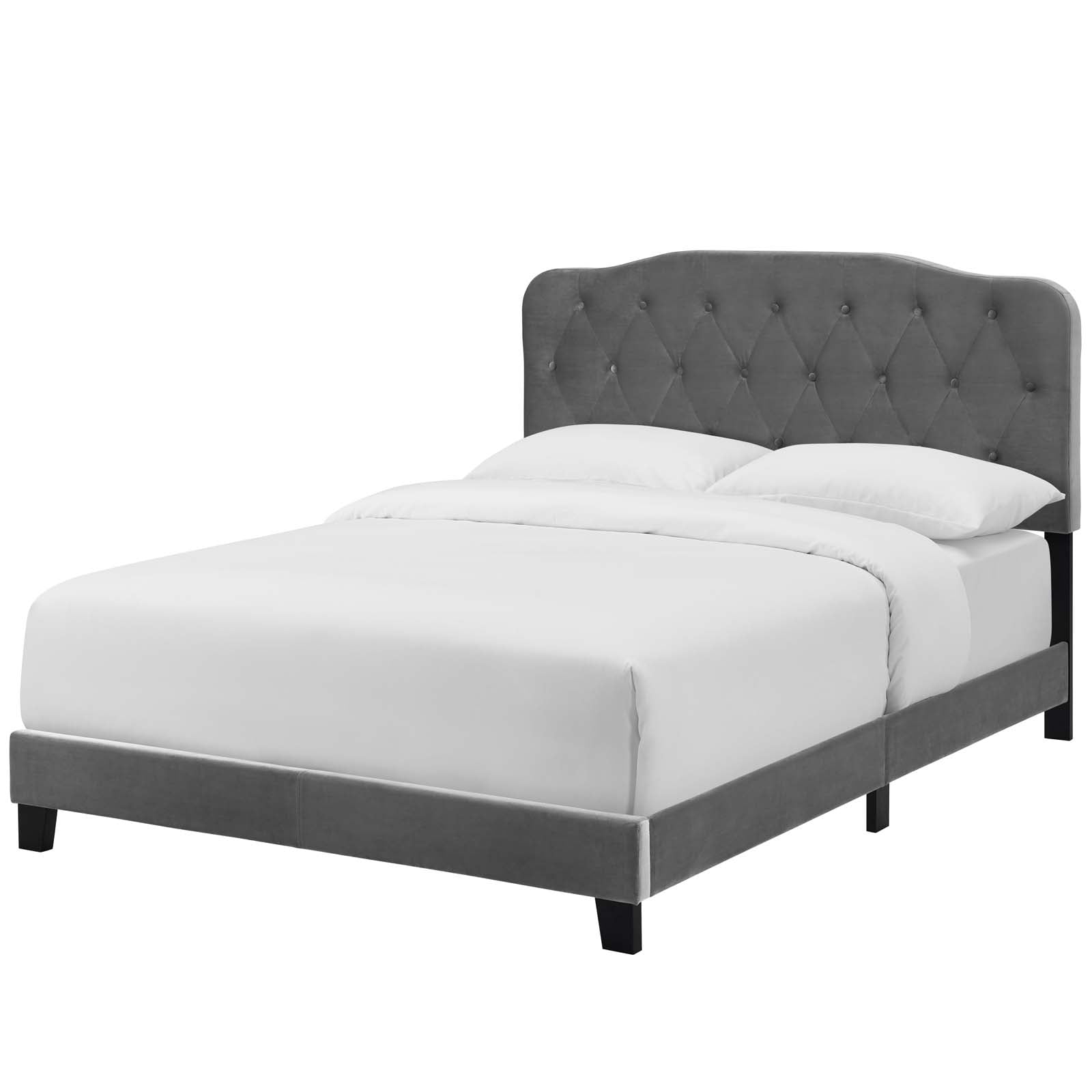 Modern Contemporary Urban Design Bedroom Full Size Bed Frame, Velvet