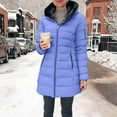 thumbnail image 2 of Breezora Women Long Quilted Puffer Jacket with Hood and Zip Pockets Thick Lined Winter Coat Warm Windproof Outerwear for Cold Weather M Size Sky Blue, 2 of 9