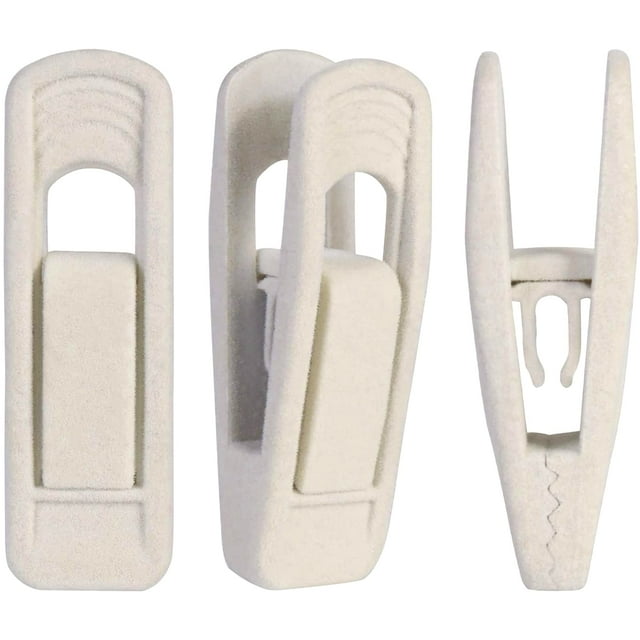 Pinzas de terciopelo Trgowaul para perchas finas (60 unidades, color beige)