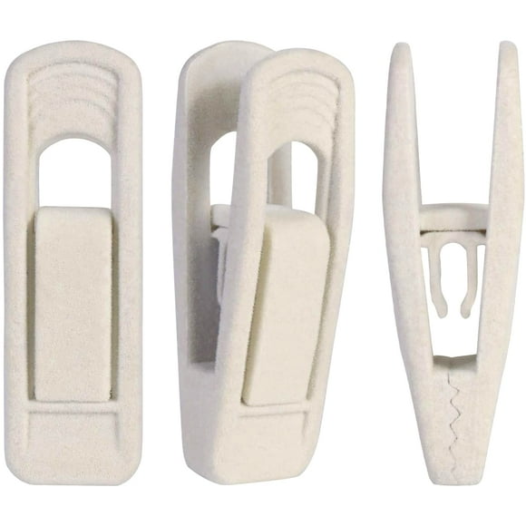 Pinzas de terciopelo Trgowaul para perchas finas (60 unidades, color beige)