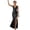 Black, variant on Luvior Women V-Neck High Split Evening Dress Sleeveless Bodycon Gown Blue L