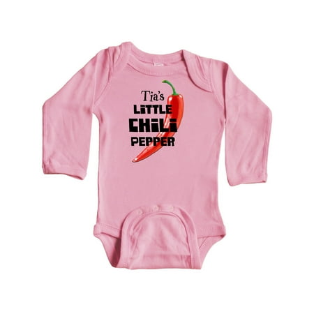 

Inktastic Tia s Little Chili Pepper Gift Baby Boy or Baby Girl Long Sleeve Bodysuit