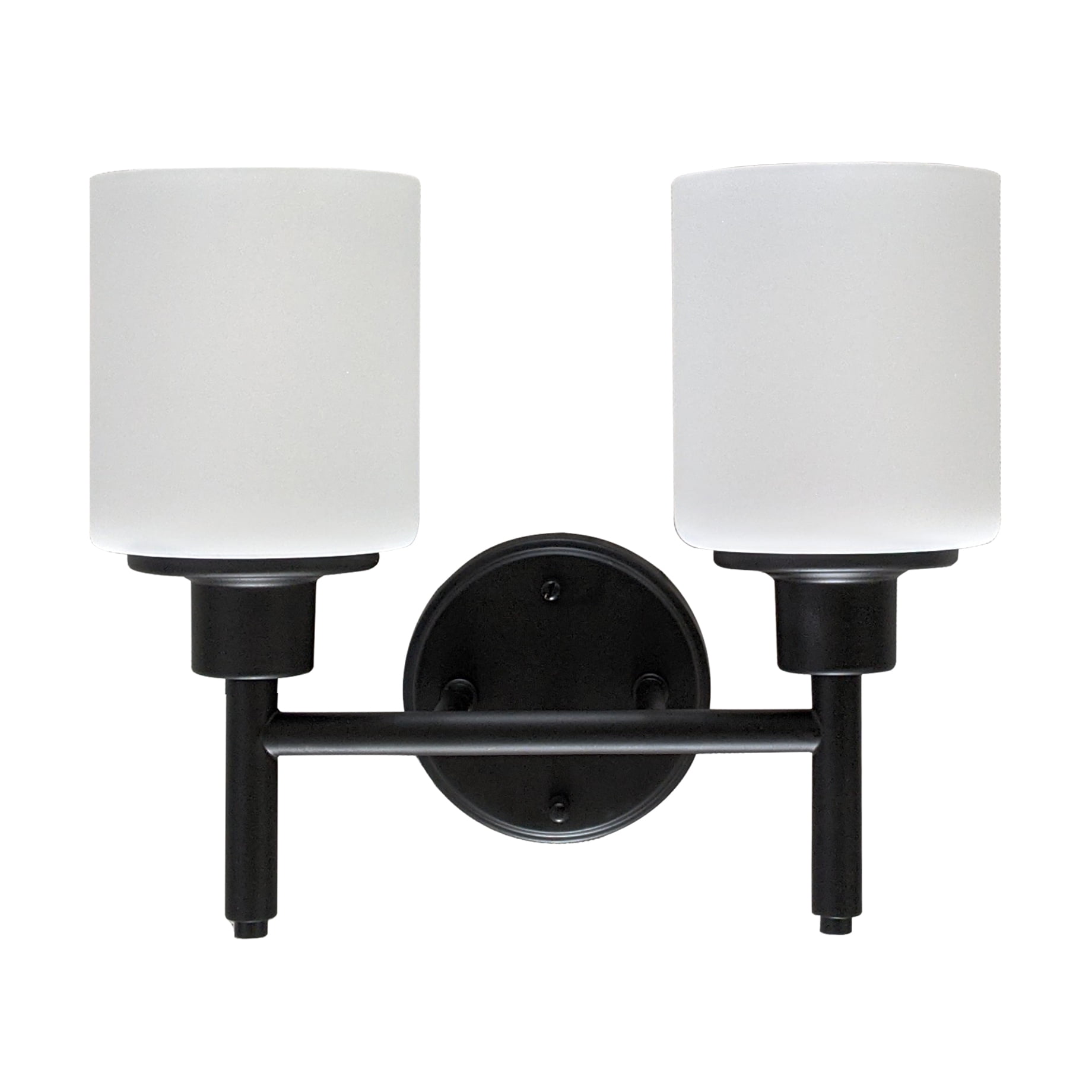 Design House Aubrey 18 Light Indoor Wall Light in Matte Black with White  Frosted Glass Shades