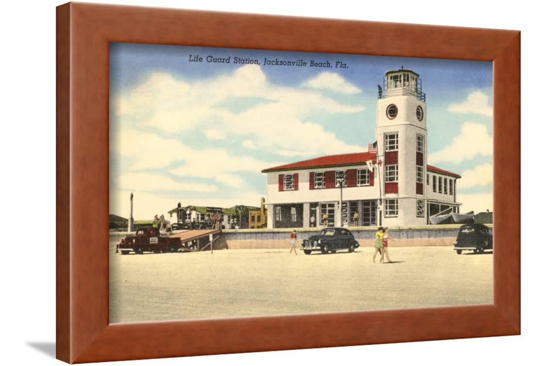 Life Guard Station Jacksonville  Florida  Framed Print 