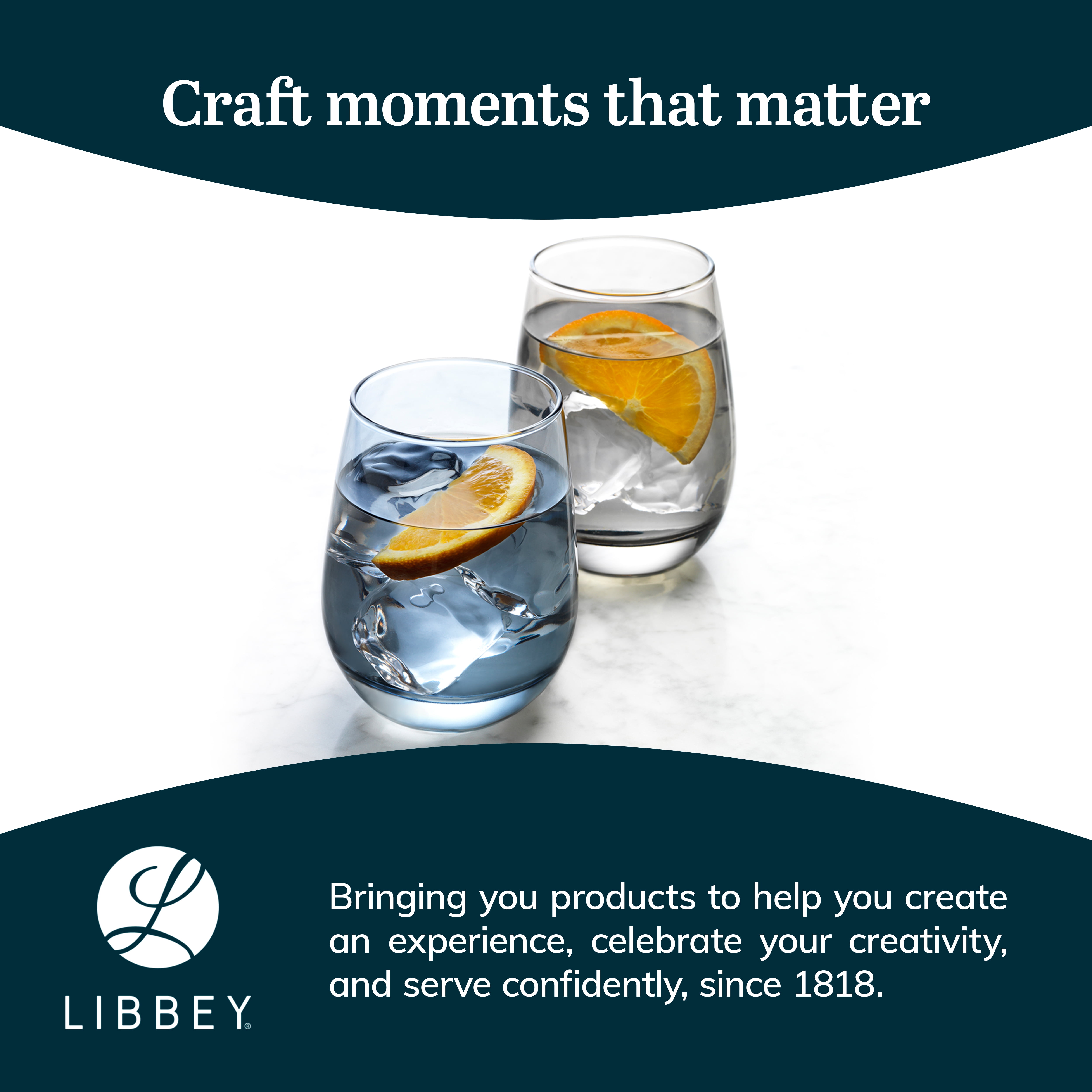 Libbey Classic Blue All-Purpose Stemless Wine Glasses Set 6, Timeless Wine Cups Set of 6, 15.25 Oz, Wine Glass Set for Dinners, Weeknights