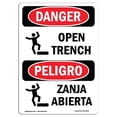 thumbnail image 1 of SignMission OS-DS-A-1824-VS-1509 18 x 24 Po Signe de Danger OSHA - Tranchée Ouverte, 1 of 1