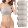 thumbnail image 4 of LEEYNEER Bras for Women Plus Size  Women‘s Stretch Strapless Brassiere Summer Bandeau Bralette Cozy Wireless Bra  5PCS  Size 4X, 4 of 4