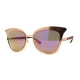 thumbnail image 2 of Womens Cat Eye Double Rim Butterfly Shape Mirror Lens Sunglasses Gold Purple Mirror, 2 of 4