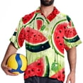 thumbnail image 4 of Watermelon Men's Casual Hawaiian Button Down Short Sleeve Summer Beach Printed Shirt, 4 of 6