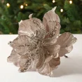 thumbnail image 2 of Flores navideñas con purpurina, flores artificiales, adornos colgantes para árbol de Navidad, guirnaldas de bricolaje, decoración para fiestas en el hogar, 2 of 5