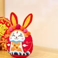 thumbnail image 4 of Juguete de conejo chino, adorno de muñeco de peluche, figura de conejito, almohada de peluche, 15cm, 4 of 9