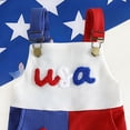thumbnail image 3 of mgoYE Toddler Girl Clothes Sets 4th Fourth July Toddler Girl Outfit USA Romper Spaghetti Strap Bell Bottoms Jumpsuit Red White Blue Outfits|Blue 2-3 Years, 3 of 6