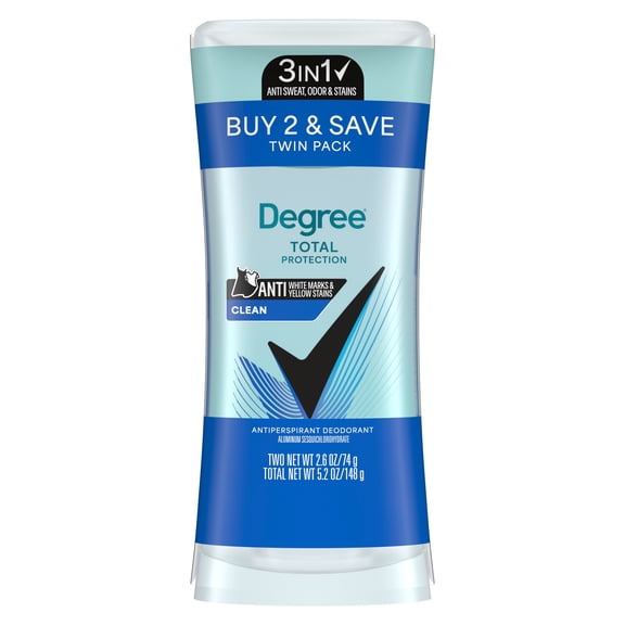 (2 pack) Degree 3in1 Total Protection Antiperspirant Deodorant for ...