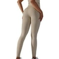 thumbnail image 3 of Ramiter Womens Sweatpants Womens High Waist Ankle Yoga Leggings Workout with Two Pockets L,Beige, 3 of 5