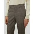 thumbnail image 4 of Sandro CAMEL Men's Checked Cropped Slim-fit Straight Trousers, US 44, 4 of 4