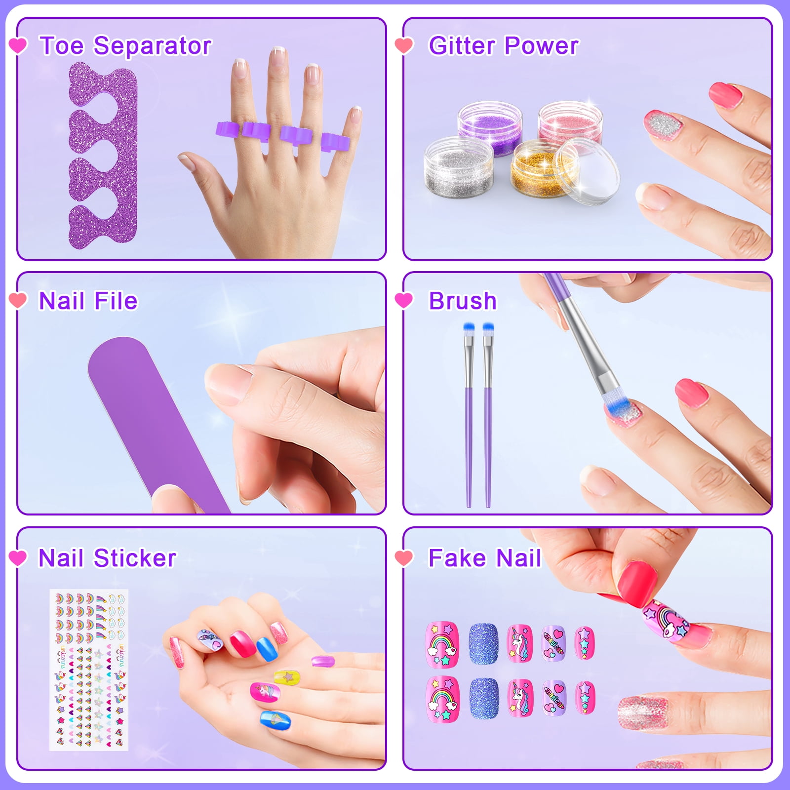 Kids Nail Polish Kit For Girl 4-6-Year-Old Girls' Nail Polish Set, Children's Nail Strippable Set Designed For Girls, Special Children's Nail Polish Set For Girls With Unicorn Theme Storage Box