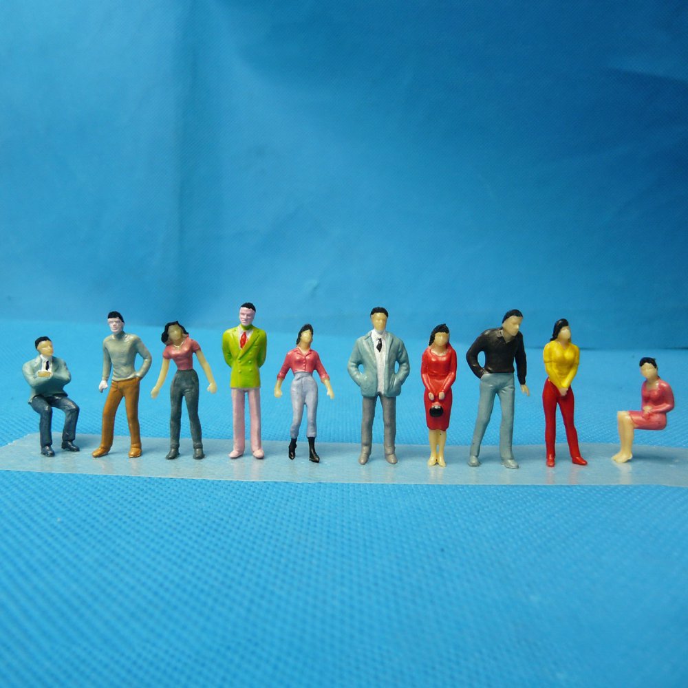 Lot De 100 Mini Figurines Personnes Blanches 1:75 - Pour Sable, Maquettes, Scènes Architecturales - 13
