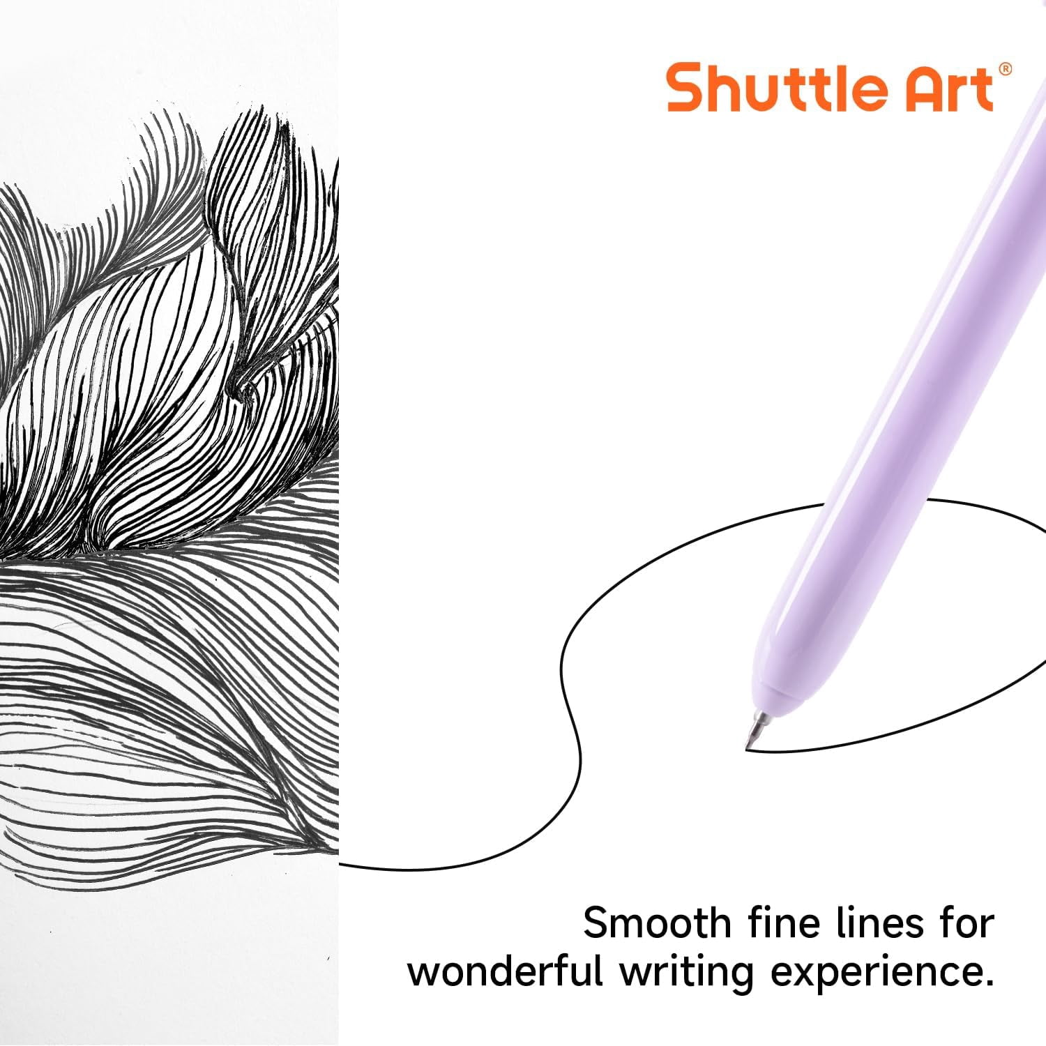 (3 pack) Retractable Pastel Gel Ink Pens, Shuttle Art 11 Pack Black Ink Pens, Cute Pens 0.5mm Fine Point for Writing Journaling Taking Notes