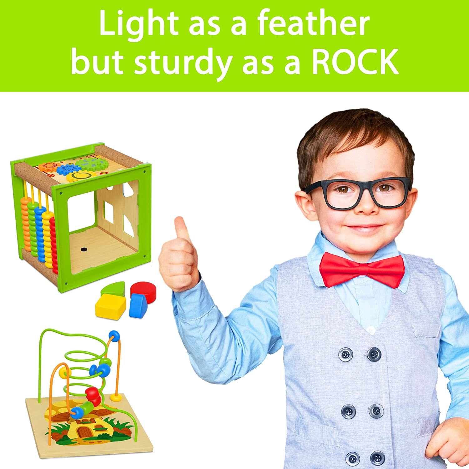 toyventive wooden kids baby activity cube boys gift set