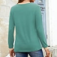 thumbnail image 2 of Long Sleeve Women's V-neck Slim T-shirt Color Block Casual Tops, 2 of 4