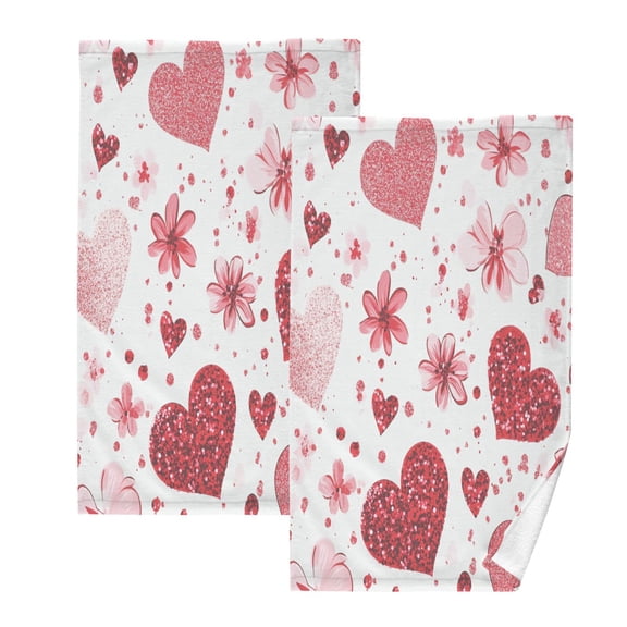 BZSMCE Face Towel Hand Towel Bath Towel Cotton Bath Towel Sets Hand Bath Towels Fashion Sparkle Hearts Pattern