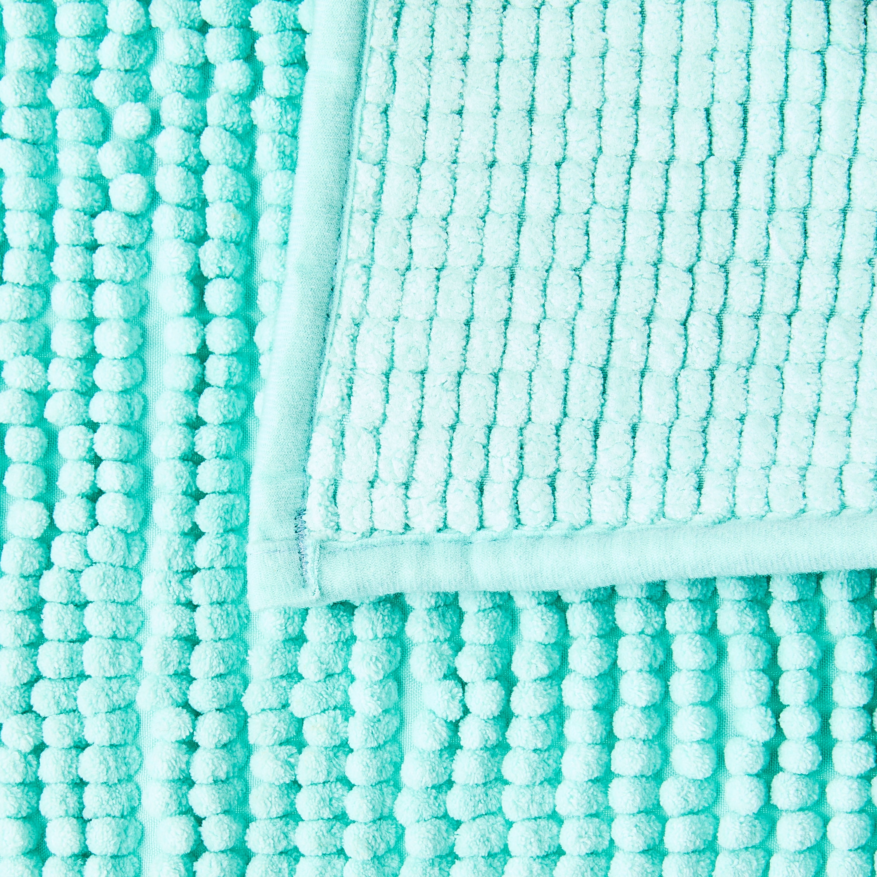 Mainstays Aqua Chenille Noodle Bath Rug, 17 in x 24 in