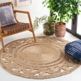 thumbnail image 2 of SAFAVIEH Natural Fiber Korrine Geometric Area Rug, Natural, 5' x 5' Round, 2 of 7